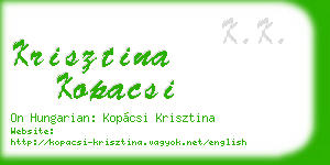 krisztina kopacsi business card