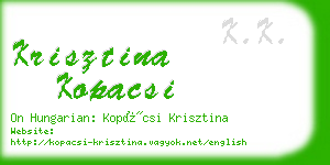 krisztina kopacsi business card